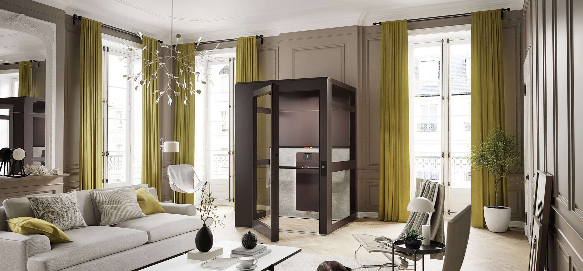 Der High End Aufzug Cibes Air ist der perfekte Homelift für Leute, die Wert auf spektakuläres Design legen